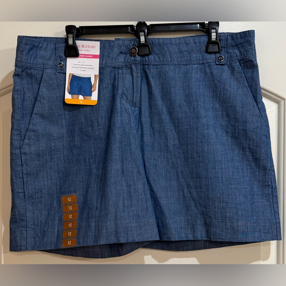Isaac Mizrahi Tailored Blue Shorts